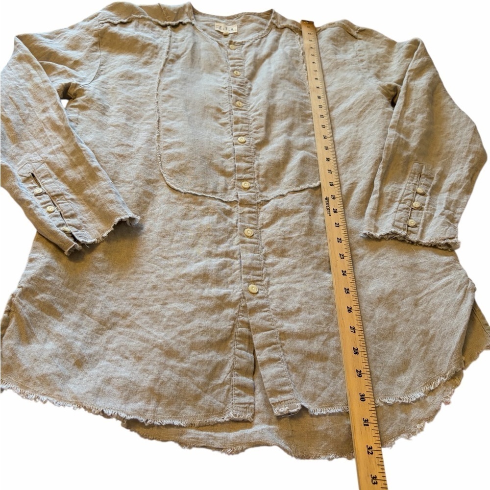 ETA 100% Linen Men’s Button Down shirt-raw hem-Size Small-Oversized - Picture 5 of 10